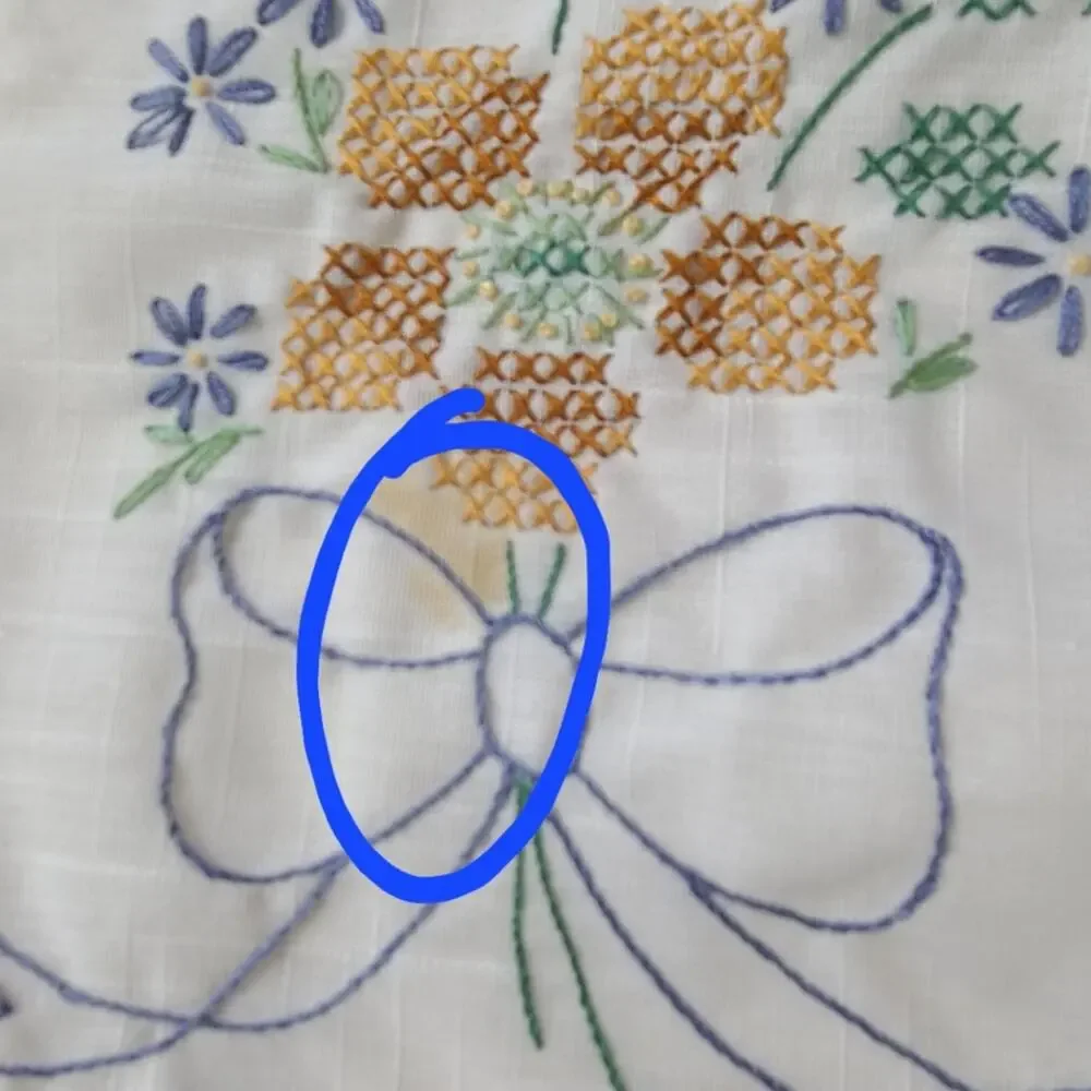 Vtg Hand Embroidered Floral Linen Placemats & Napkins Set Cottagecore Farmhouse